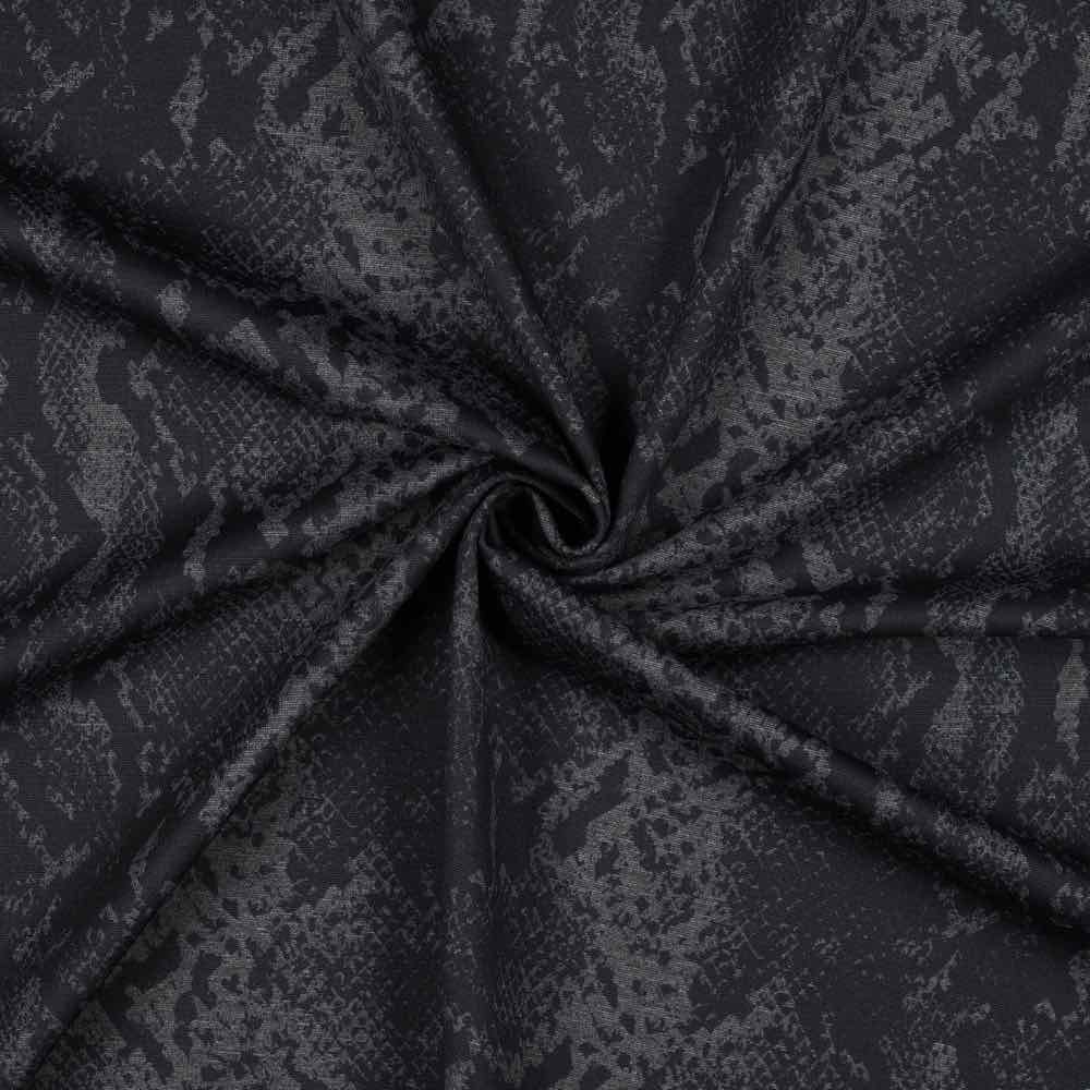 Romanitstoff, Schlangenmusterung Schwarz / Grau / Blau – Bild 2