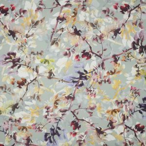 Viskose, Blumen auf Hellgrau