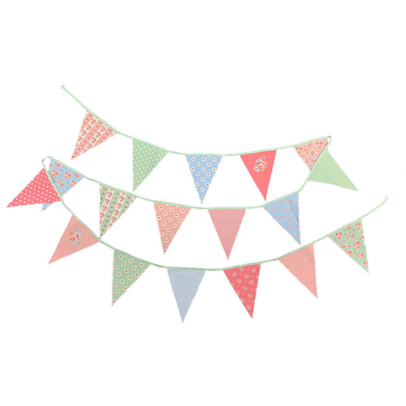 Stoffpanel für Wimpelkette, 1 Meter für inkl. 5 Meter Schrägband – rosa – Bild 4