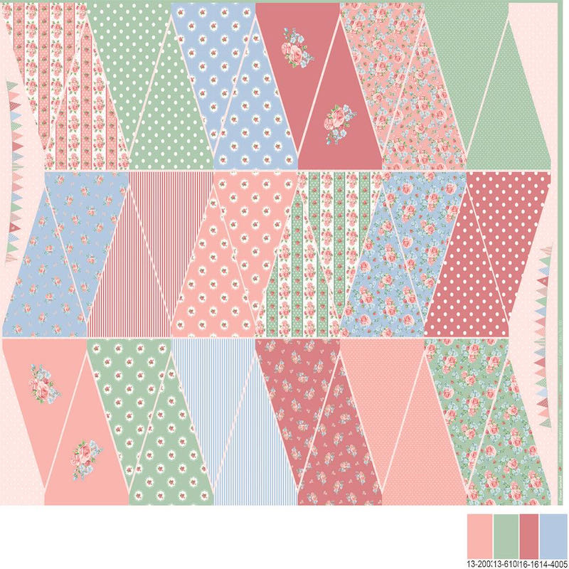 Stoffpanel für Wimpelkette, 1 Meter für inkl. 5 Meter Schrägband – rosa – Bild 3