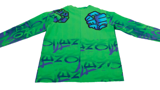 Panel, French Terry, Graffiti Grün / Lila Weiß – 80 cm – Bild 5