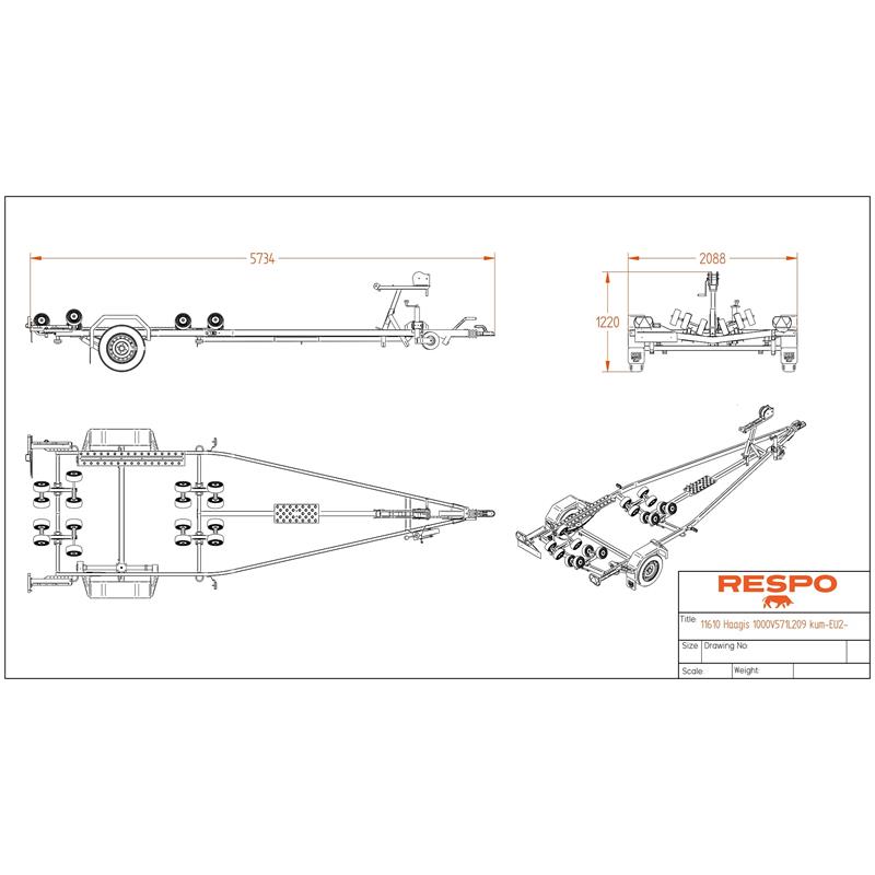 Bootstrailer 1000V571 Multiroller (11610) Gebremst – Bild 5