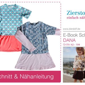 Kleid / Shirt “DANA”, Gr. 62 – 104 – neu mit Tulpenärmel [Digital]