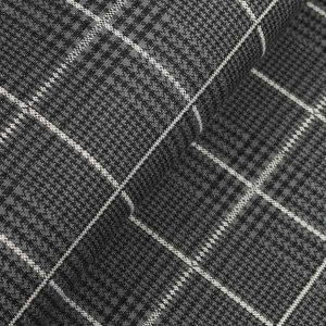 Jacquard Strick, Karomuster Anthrazit / Schwarz – Restposten zum Sonderpreis 0,77 Meter