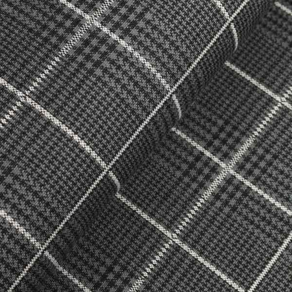 Jacquard Strick, Karomuster Anthrazit / Schwarz – Restposten zum Sonderpreis 0,77 Meter – Bild 2