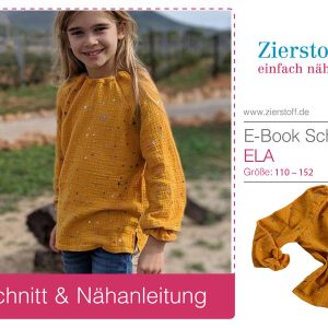 Raglanärmel / Oberteil, Tunika, Bluse “ELA”, Gr. 110 – 152 [Digital]