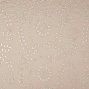 Baumwollstoff mit großer Lochstickerei, unifarben Beige