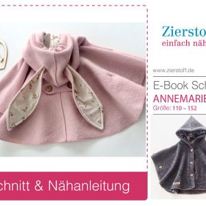 Cape, Poncho “ANNEMARIE”, Gr. 110 – 152, auch als Badeponcho oder Regencape zu verwenden [Digital]