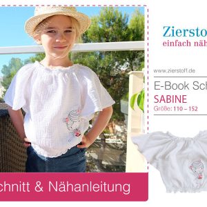 Raglanbluse mit 3/4 Ärmel “SABINE”, Gr. 110 – 152 [Digital]