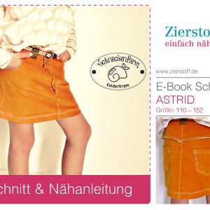 Jeansrock “Astrid” mit oder ohne Fake RV – Gr. 110 – 152 [Digital]