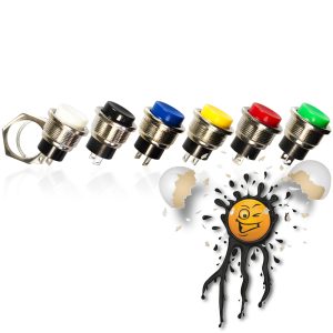 M16mm DS-212 12VDC 125VAC 3A Taster Push Button Metall rot gelb schwarz grün gelb weiß