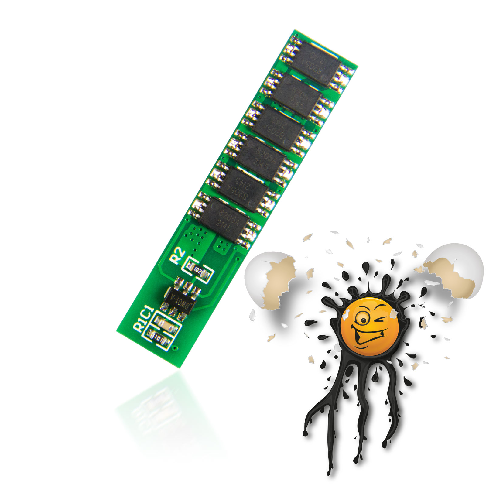 1S 18650 26650 LiPo Lithium-Polymer DW01-A 3,6V HX-1S BMS Laderegler 12A