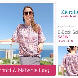 Raglanbluse mit 3/4 Ärmel “SABINE”, Gr. 158 – Damengr. 46 [Digital]