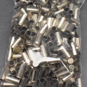 335 Hülsen Div.Hersteller, Kaliber 38 Super Auto, 1x Abgeschlagen,Vernickelt, zum Sonderpreis!