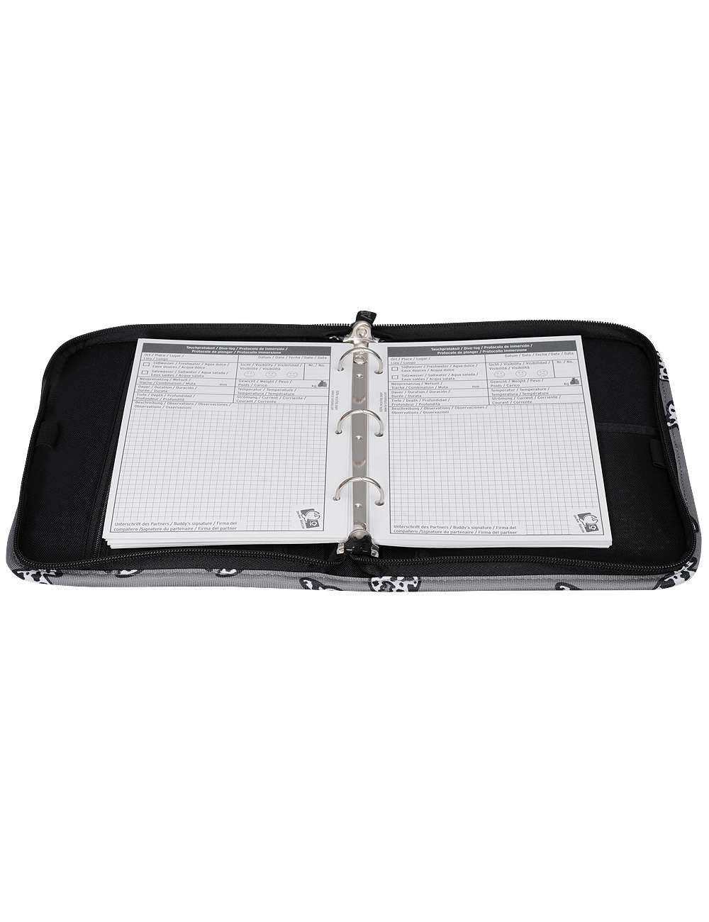 iQ Logbuch L Allover Fish Safari siren ash navy Logbook Einlagen Company Tauchen – Bild 4