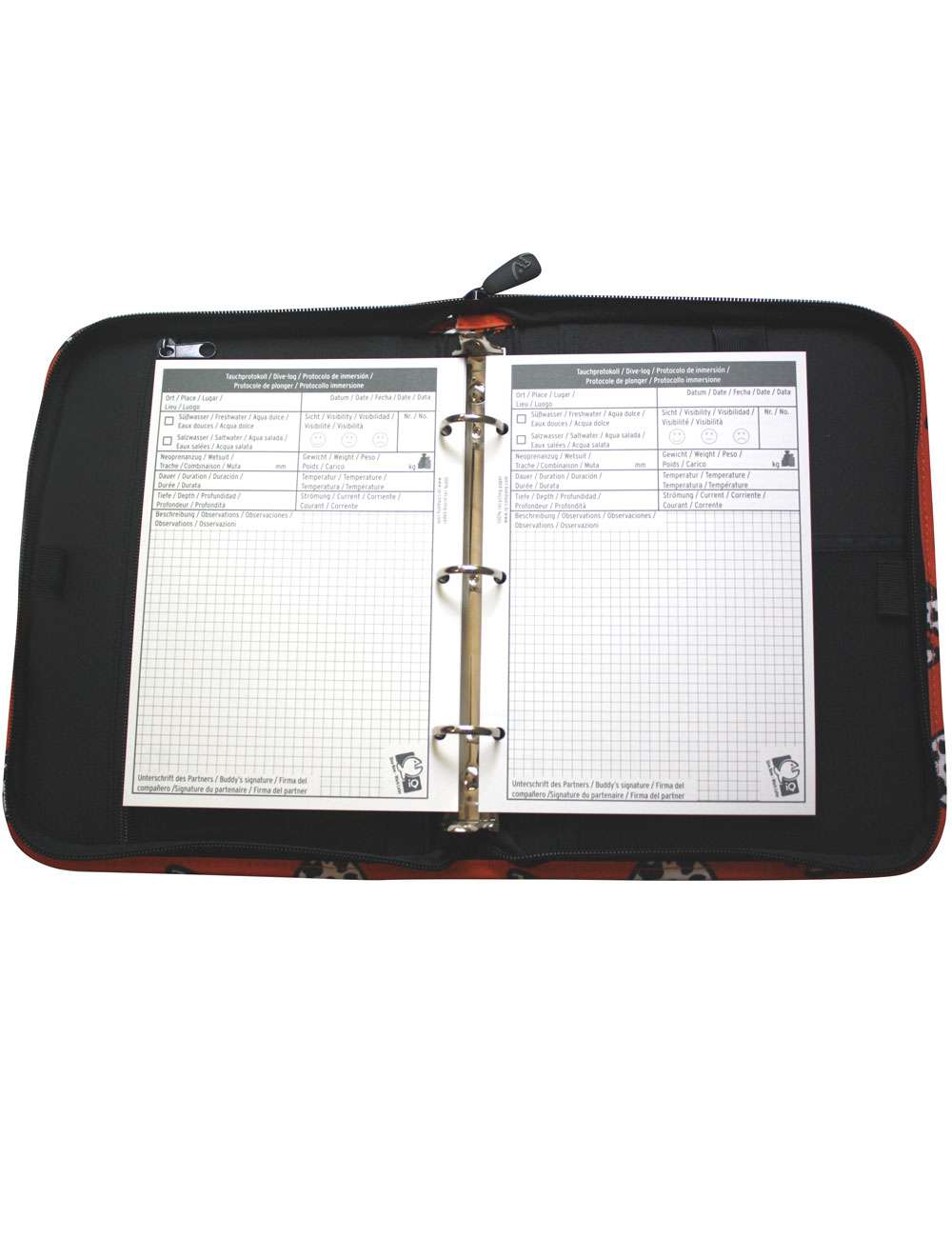 iQ Logbuch L Allover Fish Safari siren ash navy Logbook Einlagen Company Tauchen – Bild 3