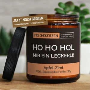 mysoy Duftkerze, handgemacht in Berlin, 100% Sojawachs, hochwertige Duftöle, „Ho Ho Hol mir…“, Apfel-Zimt