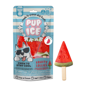 Pup Ice Fruity Lollie „Watermelon“, ohne Zucker/getreidefrei, mit Huhn, 3h Einfrieren (3 Stück)