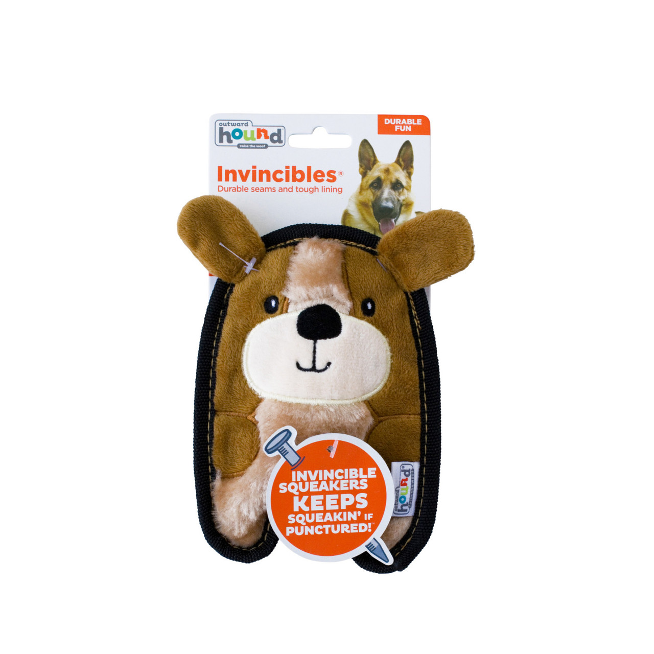 Outward Hound Durablez Mini plush toy, Dura-Tuff, doppelte Nähte, ohne Füllung, 17cm (puppy) – Bild 3