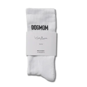 Lieblingspfote „DOGMOM“ Socken, weiß (85% Baumwolle) 35-38, 39-42