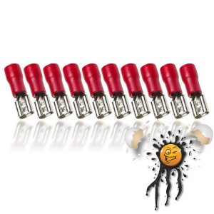 10 Teile / Items Quetsch Verbinder Buchse Female 6,3mm Bullet Set D1