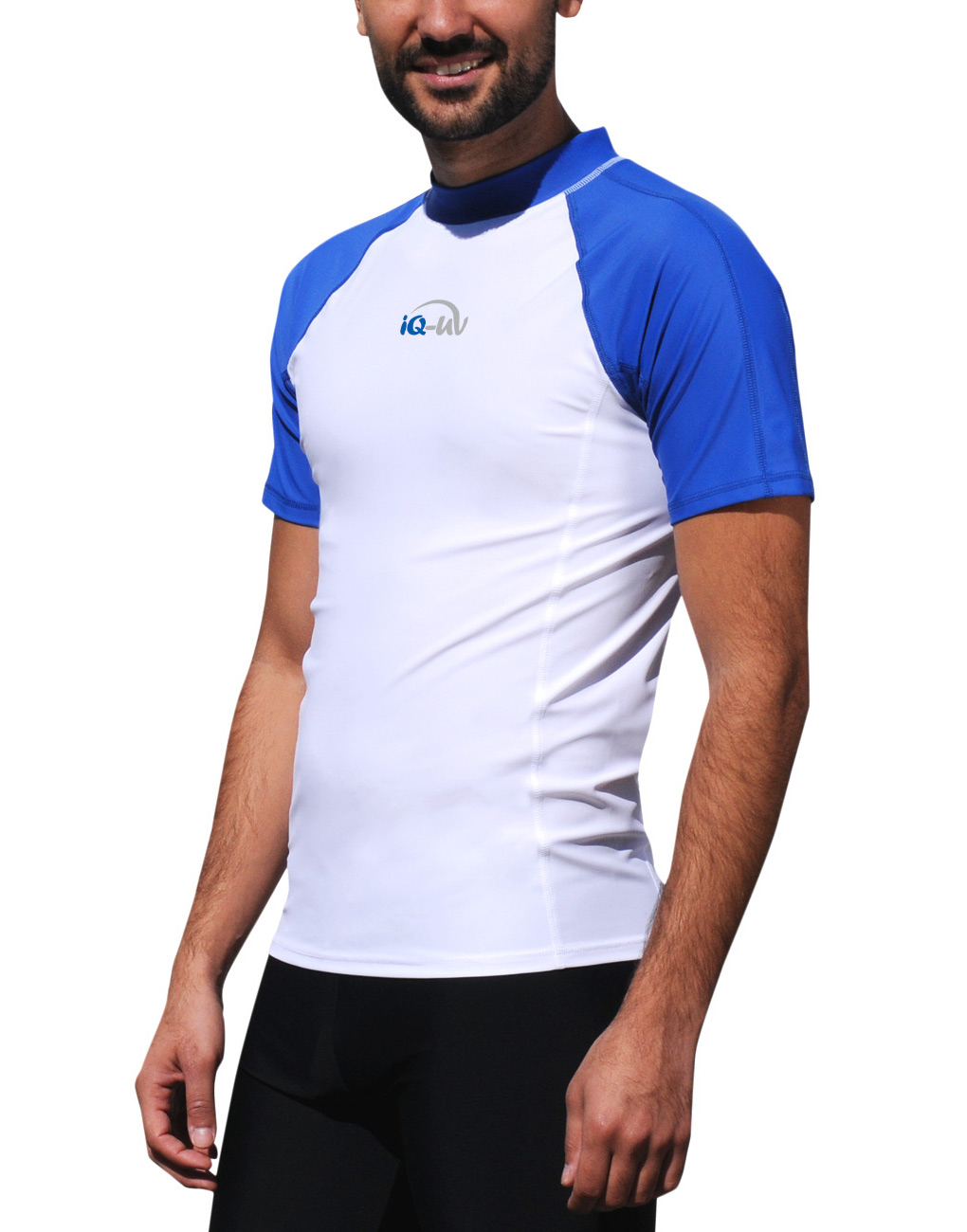 iQ UV 300 Shirt Slim Fit Men Herren M L XL XXL 3XL blue-white blau weiss Schutz – Bild 3