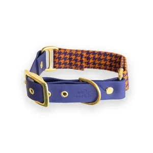 Halsband aus Stoff & Biotahen, Winsdor, XS, M, L (atelier markiz aus Paris, handgemacht)