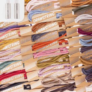 Fertige Kordel mit Metall Abschluss – unifarben – 5 mm breit – 1,10 Meter Länge