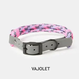 Tauhalsband+Webbin (schmutz- und wasserabweisend), rosa/grau (S)