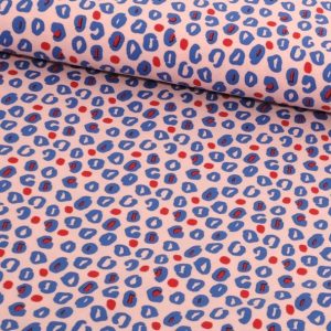 Jersey, Leo Musterung Blau / Rosa
