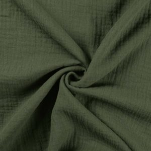 Bio Gauze, Musselin – Oliv – unifarben