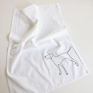 Lieblingspfote – Geschirrhandtuch, 100% Bio- Baumwolle, 50 x 70cm, weiß, Vizsla