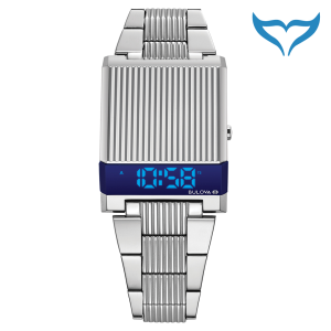 Bulova Computron Digital 96C139 Armbanduhr 3bar Tag Datum silber Limited Edition