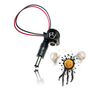 9V Batterie Battery Snap on Clip auf 5.5×2.1 mm Hohlstecker Adapter