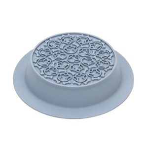 Schleckmatte 2in1, Slow Feeder Napf + Schleckmatte, blau (spülmaschinen-, gefrierschrankgeeignet, BPA-frei)