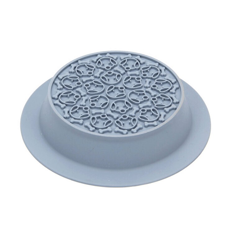 Schleckmatte 2in1, Slow Feeder Napf + Schleckmatte, blau (spülmaschinen-, gefrierschrankgeeignet, BPA-frei)