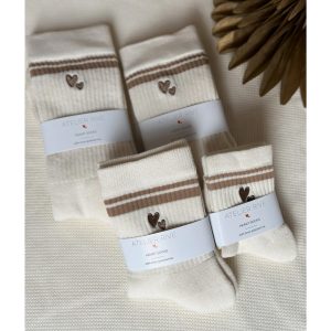 Atelier Rive – Socken Baby ‚HAZEL‘ Taupe, Biowolle