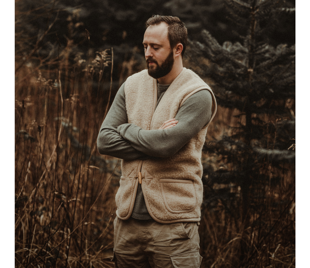 Alwero – Bodywarmer „Alpen“ Adult, Biowolle, ENGLISH TEA, Unisex – Bild 6