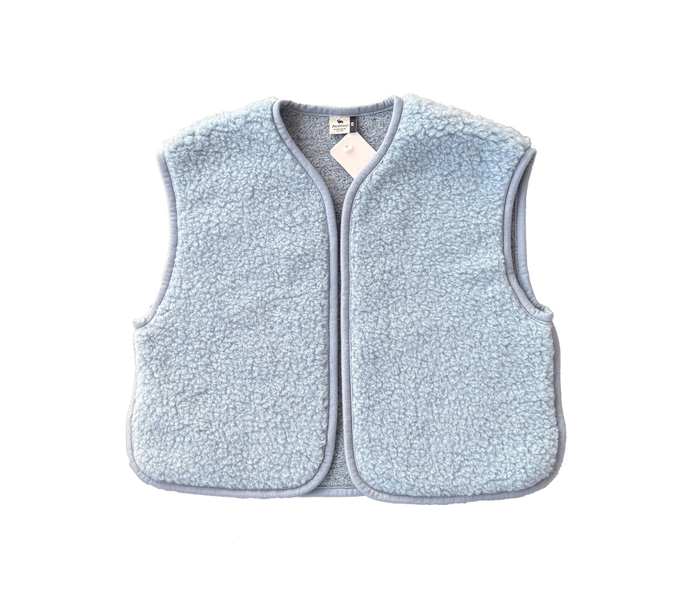 Alwero – Weste „CAMINO“ Adult, ICY BLUE, Biowolle Ultra Light – Bild 3
