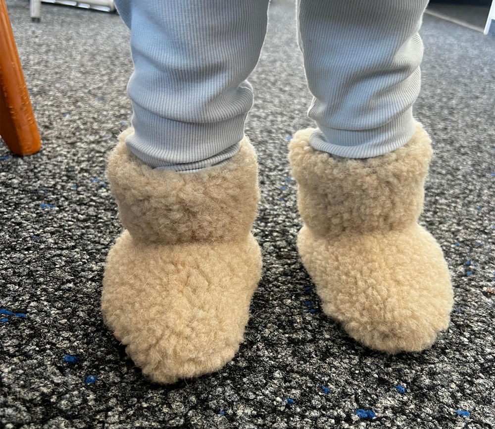 Alwero – Booties Baby, EVERS, Sand Brown, Biowolle – Bild 3