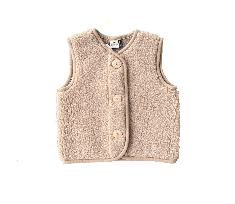 Alwero – Bodywarmer „PO“ Junior, Biowolle, TAN, ultra light – Bild 2