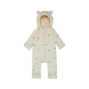 Konges Sløjd – Baby Onesie mit Kapuze, Cherries, Biobaumwolle