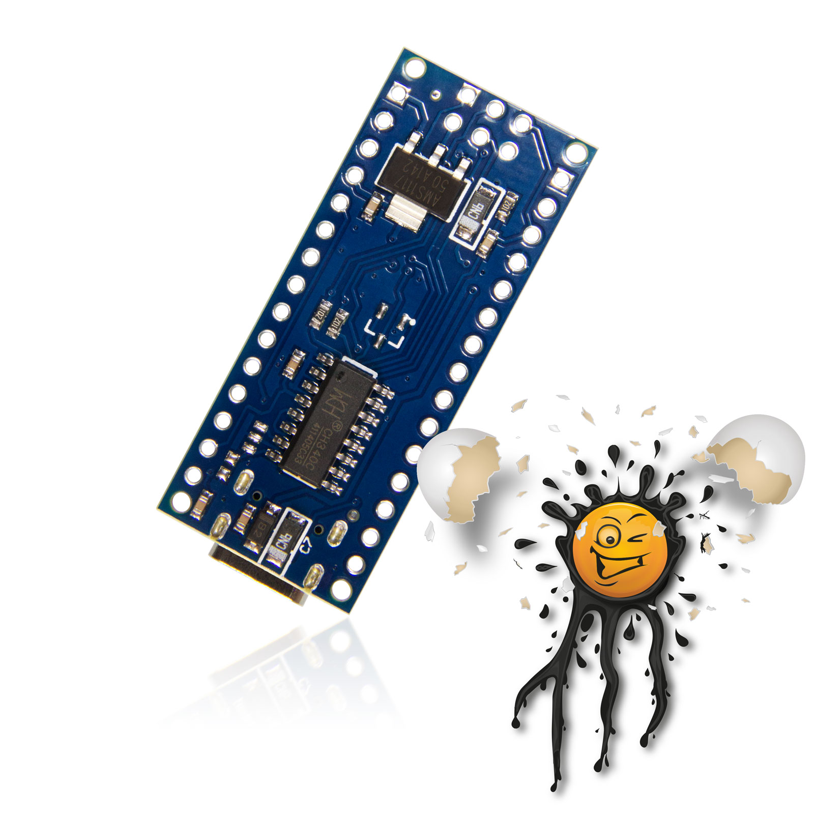 NANO 3.0 ATMEGA328P Arduino Development- Board USB-C USB-Micro USB-Mini – Bild 3