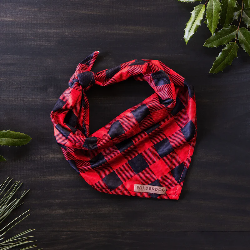 Wilderdog Kühl-Hundebandana, Buffalo Plaid Karo rot/schwarz – Bild 3