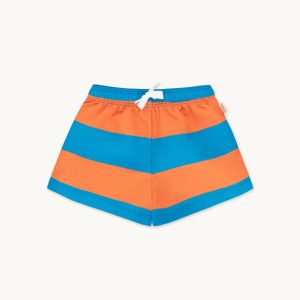 TinyCottons – Badehose gestreift, tangerine/lapis blue