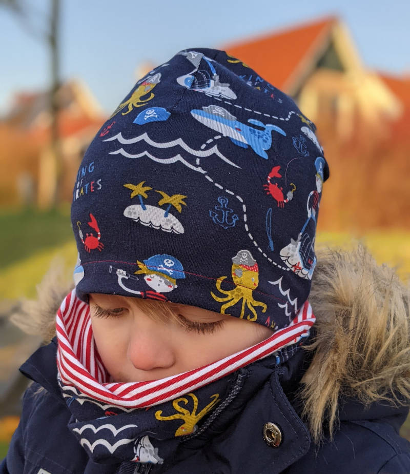 Jersey, Piratenmotiv Blau – Jeansblau – Bild 5