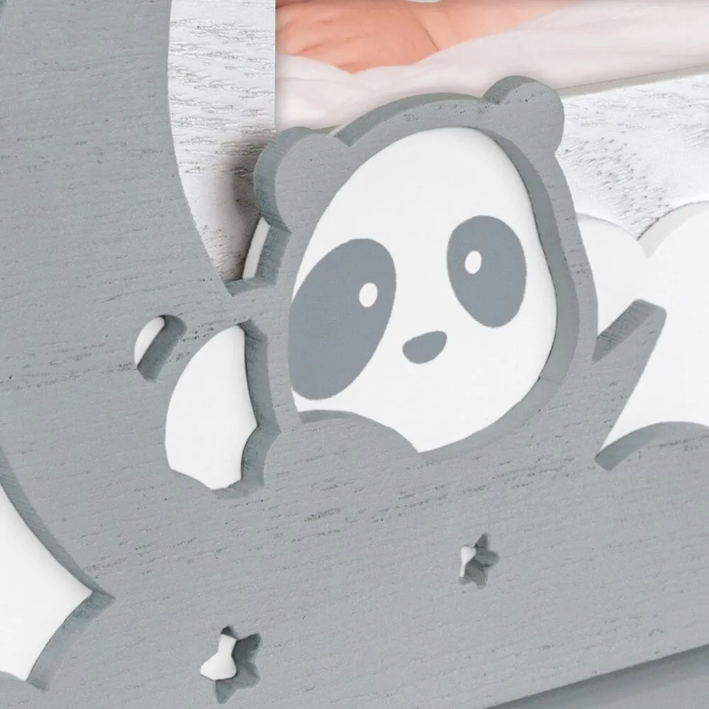 Bilderrahmen Holzrahmen Wechselrahmen grau & weiß Panda, Wolken, Mond 1 Stk 2 Größen – Bild 6
