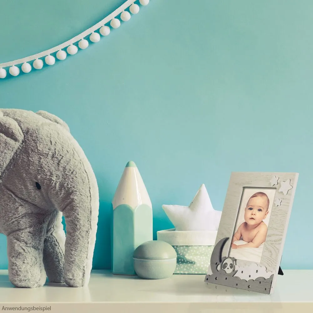 Bilderrahmen Holzrahmen Wechselrahmen grau & weiß Panda, Wolken, Mond 1 Stk 2 Größen – Bild 7