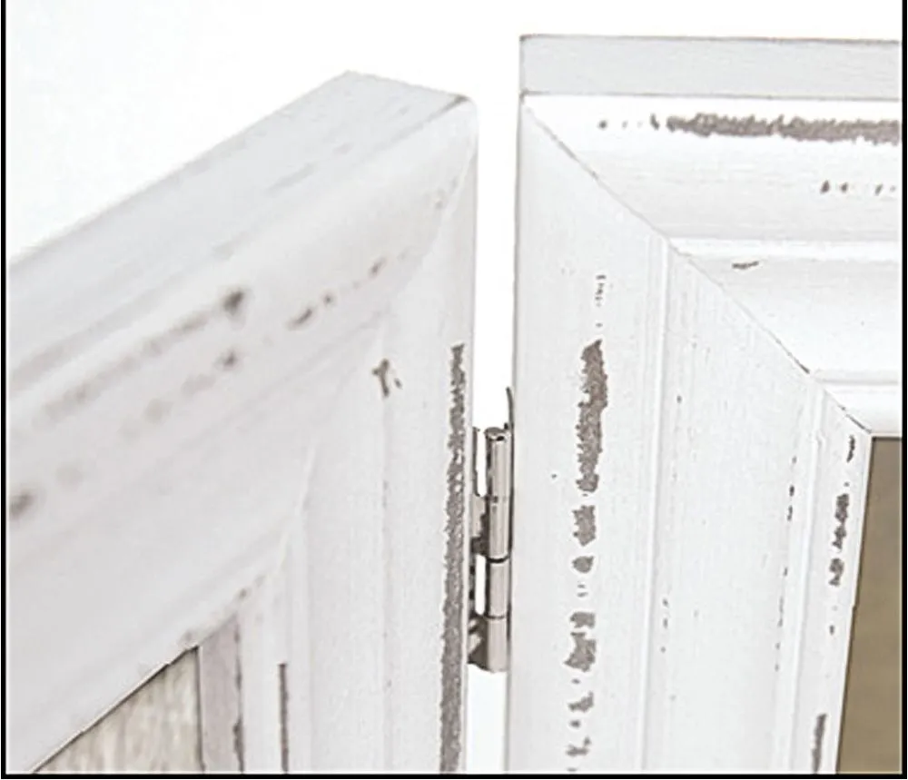 Bilderrahmen Klapprahmen Doppelrahmen Holz weiß Vintage Style 2 Fotos 2 Formate – Bild 6