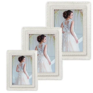 Bilderrahmen Kunstharzrahmen Fotos Bilder Kunstharz Perlen weiß 1 Stk 3 Formate